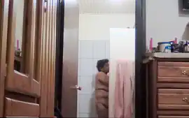 My hot indian stepmom with big tits showering