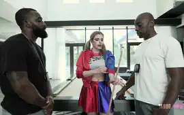 Two Bbc Cops Fill Harley Quinns Every Hole - Anal And Dp - Cory Chase