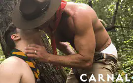 ScoutBoys Sexy scout Ethan Tate barebacked in forest by hung DILF