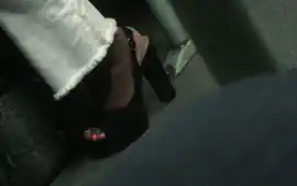 Hot Ebony Feet In Slingback High Heels
