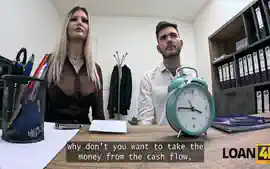 Blonde Czech Came For A Loan With Her Husband And Jump On Managers Co...