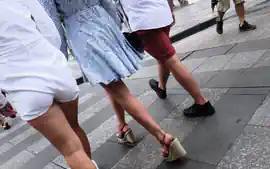 Hot Brunette In YSL High Heels Wedges
