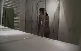 Unaware Girl Taking An Shower Recorded