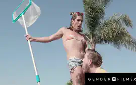 Slutty Trans Poolgirl Cheers Up Sad Hunk Wt Her Massive Cock 12 Min