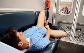 Trans nurse Bailey Archer jerking off colleague in ambulance