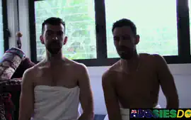 Horny Aussie Bodhi Gives Larkin Satisfying Bareback Sex
