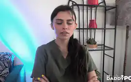 Naughy Nurse Angel Windell Gives Free Cock Inspection